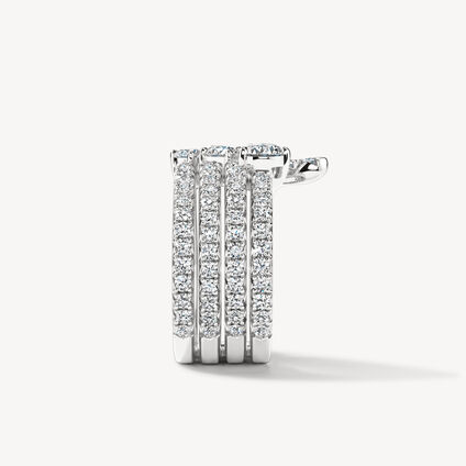 VELA French Cut Pavé Diamond Cocktail Ring, 18K White Gold, large