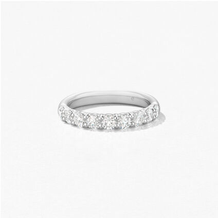 Signature 9 Stone Band, 18K White Gold, large