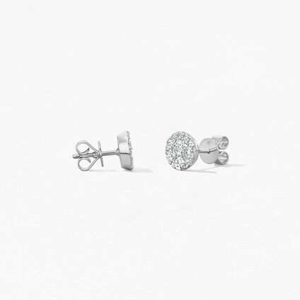 Tessa Diamond Circle Earrings, 18K White Gold, large