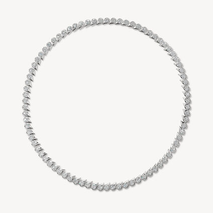 LU Droplet Uniform Necklace, 18K White Gold, large