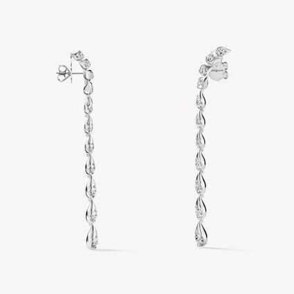 LU Droplet Stiletto Earrings, 18K White Gold, large