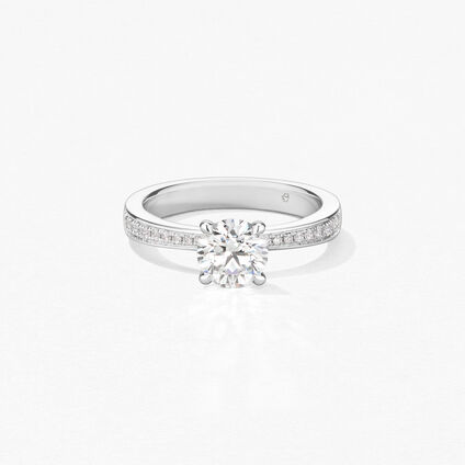 HOF Signature Engagement Ring with Diamond Band, , large