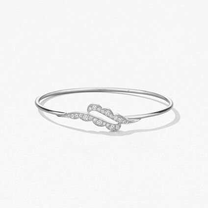 Lorelei Ribbon Flexi Bangle, 18K White Gold, large