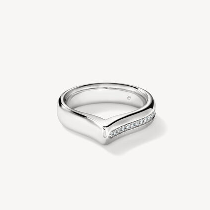 LU Diamond Band, 18K White Gold, large