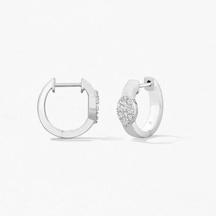 Tessa Navette Huggies, 18K White Gold, large