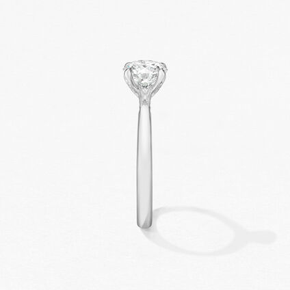 Vela Solitaire Ring with Diamond Gallery, Platinum, large