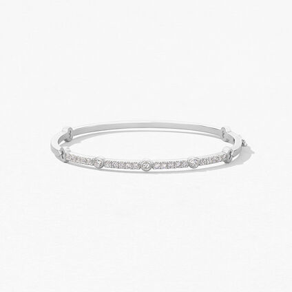 Copley Diamond Bangle, 18K White Gold, large