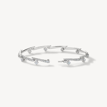 VELA Crossover Pavé Diamond Bracelet, 18K White Gold, large