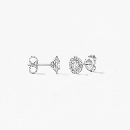 Joy Earrings, 18K White Gold, large