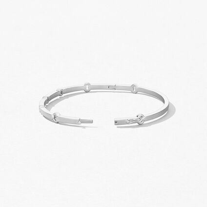 Copley Multi Stone Bangle, 18K White Gold, large