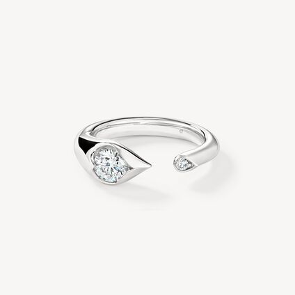 LU Open Droplet Ring, 18K White Gold, large