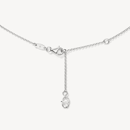 Barre Pavé Pendant Necklace, 18K White Gold, large