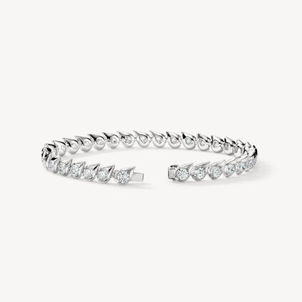 LU Droplet Bracelet, 18K White Gold, large