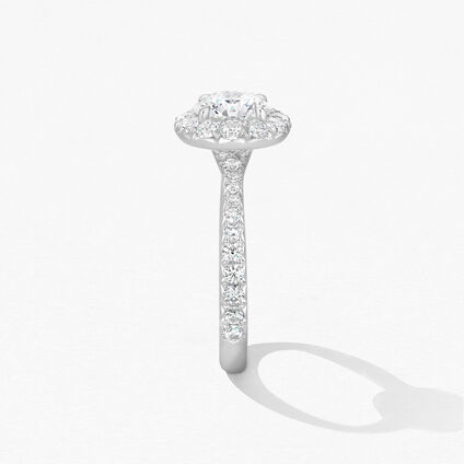 Vela Halo Ring with Diamond Band, Platinum, large