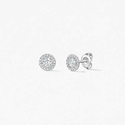 Joy Earrings, 18K White Gold, large