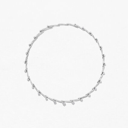 Vela Crossover Necklace, 18K White Gold, large