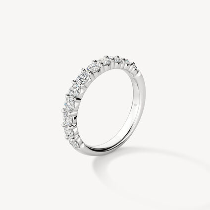 Signature 11 Stone Band, 18K White Gold, large